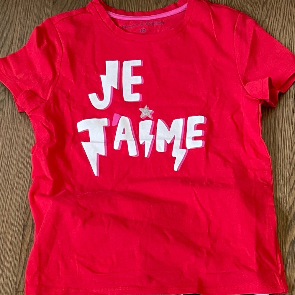 GLITTER STAR JE T'AIME TEE size 12 Girl